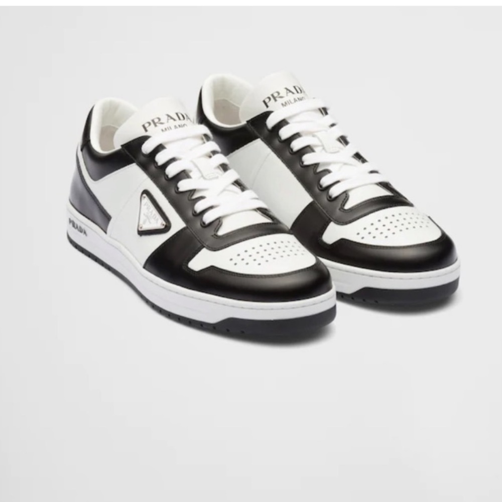 Prada downtown leather sneakers